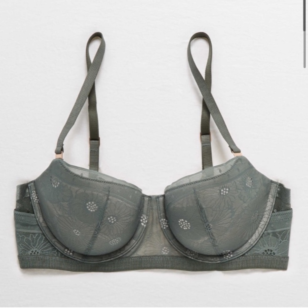 Aerie Real Power Balconette Bra Royal Palm 36DD
